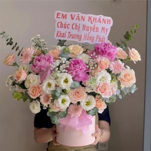 Giỏ hoa tươi chúc mừng TH004